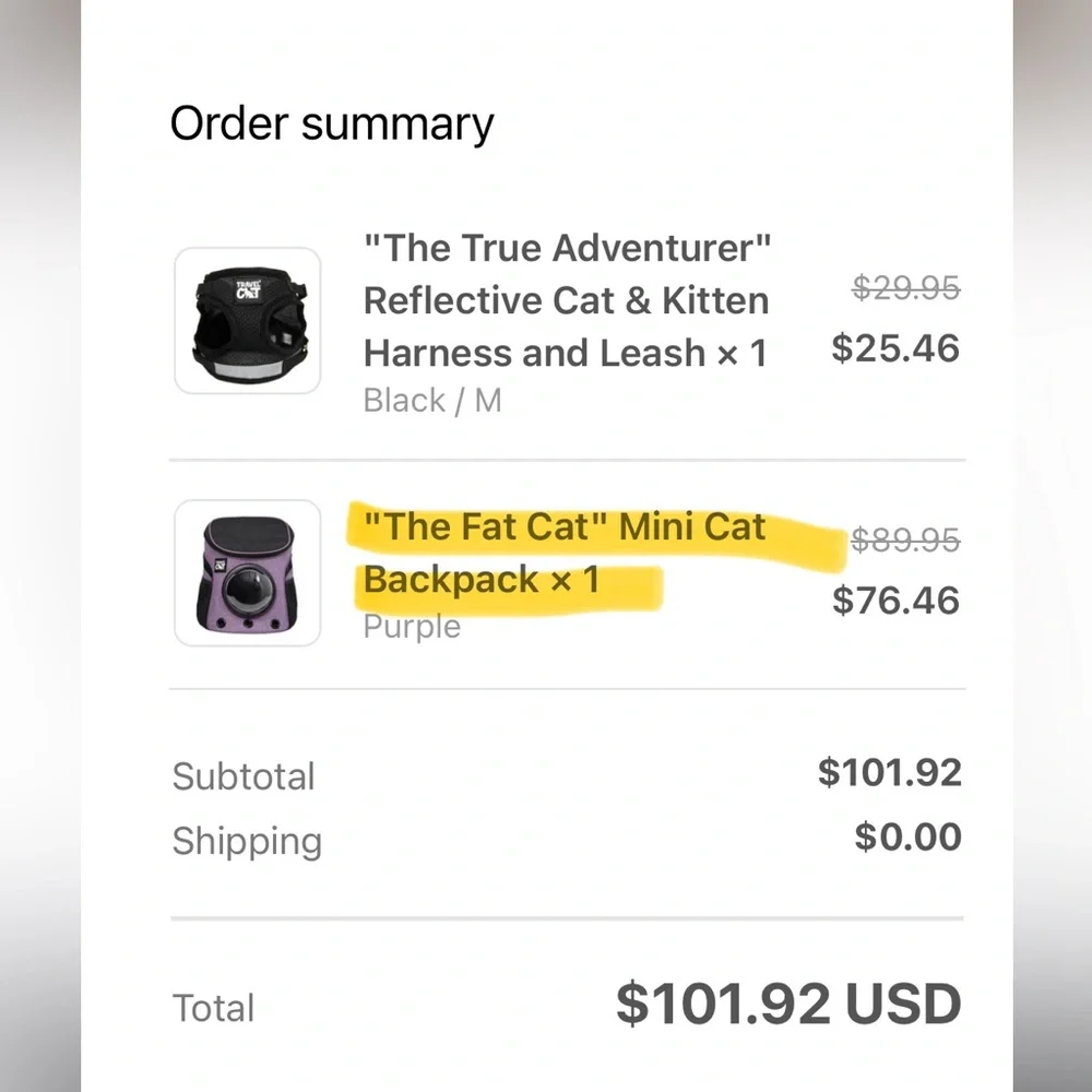 The Fat Cat Purple Pet Backpack - Travel Cat